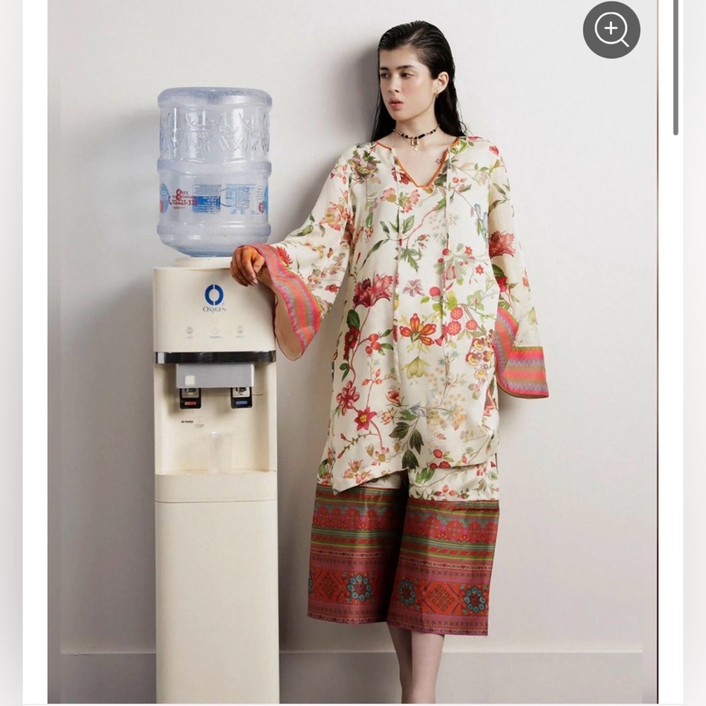 Hussian Rehar Payday Silk Printed Stitched 2-Piece Suit-Fiona